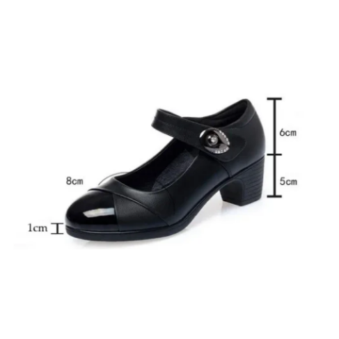 Orthopädische Schuhe aus Leder mit Rautenknopf und weicher Sohle für Damen 【Bequem, rutschfest】